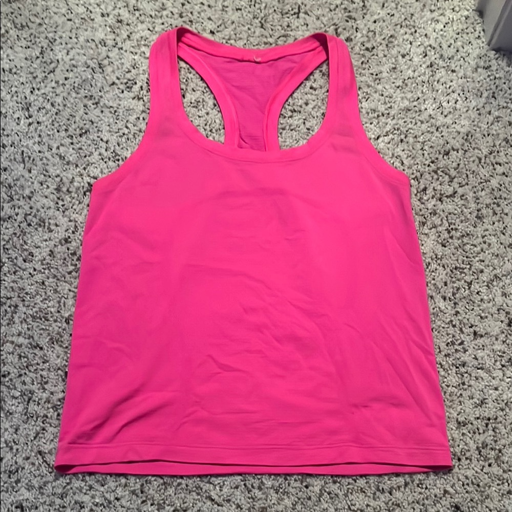 Bright Pink Lululemon Racerback Tank Top
